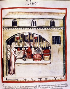 Rijstverkoper - in Tacuinum Sanitatis door Unknown artist