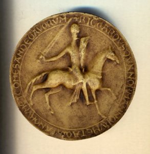 Richard I Leeuwenhart (1157 - 1199) te paard door Unknown artist