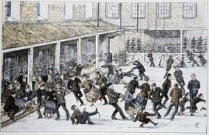 Schaatsbaan in Halifax, Nova Scotia - in "Sketches of canadian sports and pastimes" door Lieut. Henry Buckton Laurence door Unknown artist