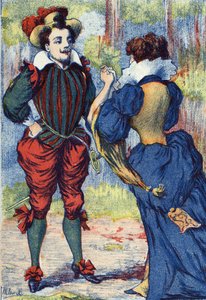 Riquet met de kuif wordt een knappe heer. Anonieme illustratie voor 