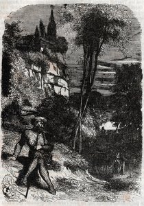 Rodomont, Isabella en de Oude Kluizenaar - gravure uit 1851 van 