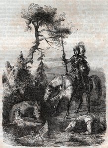 Roger (Ruggero, Ruggiero) gebruikt het betoverende schild - gravure van 1851 uit 