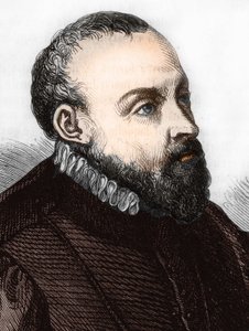 Roland de Lassus. (Orlando di Lasso) 1532-1594 Franco-Vlaamse componist door Unknown artist