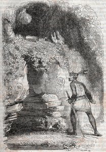 Roland vindt de figuren van Medor (Medoro) en Angelique (Angelica) - gravure uit 1851 van 