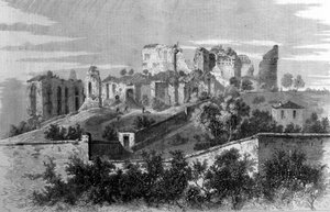 Rome, uitzicht op de Palatijnse Heuvel en de ruïnes van het paleis van de Caesars.