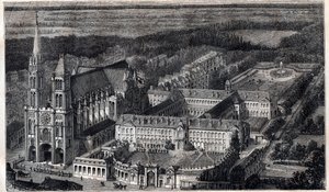 Koninklijk Huis van Saint-Louis (Huis van Onderwijs van het Legioen van Eer) in Saint Denis nabij de Kathedraal - Gravure rond 1867