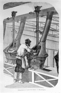 Koninklijke Tabaksfabriek: tabaksmalen. Gravure uit de 19e eeuw. door Unknown artist
