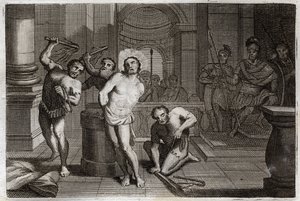 Royaumont Bijbel, Nieuwe Testament: Geseling van Jezus Christus. Illustratie uit 1811.