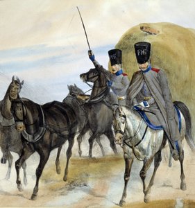 Russische Kozakken - tekening, begin 19e eeuw
