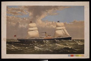 S S Bristol, White Star Line, ca. 1875 (prent) door Unknown artist