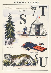 S T U: sabel, spar, tent, tijger, uniform door Unknown artist