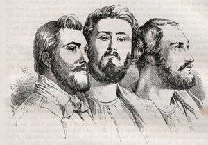 Saint-Simonianisme - Saint-Simonianen - Charles Duveyrier (1803-1866) - Emile Barrault (1799-1869) - Michel Chevalier (1806-1879) - Gravure van 1882 in 