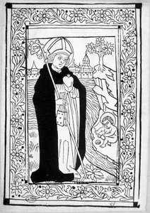 Sint-Augustinus - gravure door Unknown artist