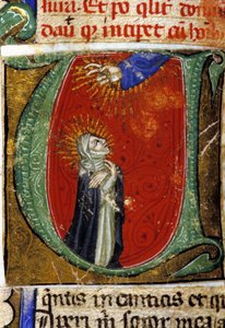 Sint Catharina van Siena (1347 - 1380) miniatuur uit de 15e eeuw. Biblioteca nazionale Braidense. Milaan door Unknown artist