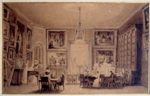 Salon van de koningin van Holland Hortense de Beauharnais (1783-1837) in Augsburg. Gravure uit de 19e eeuw door Unknown artist