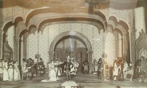 Scène uit het toneelstuk "De Valse Dmitri" van Aleksandr Ostrovski, Maly Theater, Moskou, jaren 1870