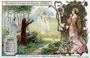 Scène uit de Goddelijke Komedie van Dante - Chromo. Liebig, eind 19e eeuw