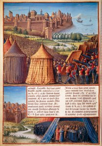 Tweede kruistocht: zicht op het beleg van Ascalon in 1153 door Baudouin III