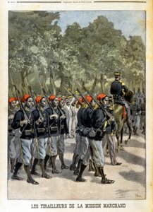 Senegalese Tirailleurs van de Mission Marchand in Parijs - in 