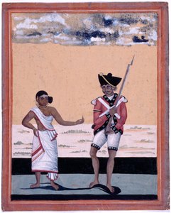 Sepoy van de Madras Native Infantry en zijn vrouw door Unknown artist