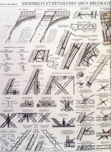 Sets en details van de decoratieve bogen van de Eiffeltoren - industrieel ontwerp