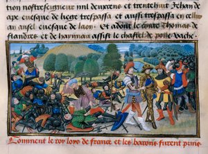 Zevende Kruistocht: Koning Lodewijk IX (Saint Louis) gevangen tijdens de Slag bij Mansourah in 1250
