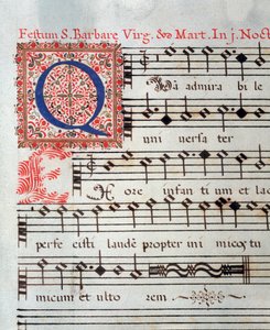 Bladmuziekpagina van een heilig werk door Giovanni Giacomo Gastoldi
