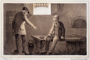 Silvio Pellico (1789 - 1854) overgebracht naar de vesting van Spielberg (Spilberk) - in 