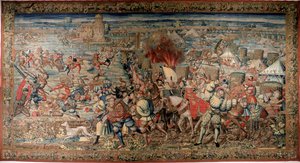 Zesde Italiaanse Oorlog (1521-1526): voorstelling van de Slag bij Pavia op 24/02/1525 door Unknown artist