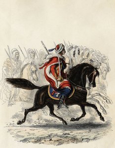 Spahis (Indisch cavaleriekorps van het Franse leger) voornamelijk bestaande uit Arabische ruiters getraind voor de provincie Algiers in 1834, Oran in 1836 en Bone in 1835, in 