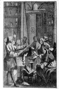 Experiment van Stephen Gray over de elektrische geleidbaarheid van het menselijk lichaam door Unknown artist