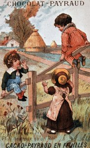 Schommelspel, chocoladeadvertentie Payraud door Unknown artist