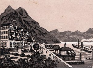 Zwitserland: uitzicht op de stad Gersau door Unknown artist
