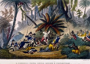 Inname van de Ravine bij Reuvres op 23/02/1802. De Leclerc-expeditie, die de troepen van François Dominique Toussaint, bekend als 