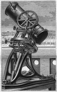 Telescoop van het Trocadero Volksobservatorium in Parijs. Gravure in 