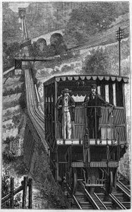 Territet Glion spoorlijn. Glion lijn in Zwitserland in 1884 door Unknown artist