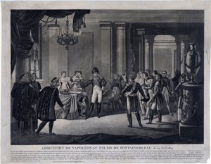 De Abdicatie van Napoleon in Fontainebleau op 11 april 1814 door Unknown artist