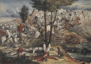 De aanval. Centraal Indisch Paard door Unknown artist