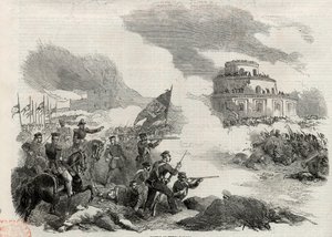 De slag bij Monte Caseros in april 1852 - opstand van Justo José de Urquiza (1801-1870) tegen de Argentijnse dictator Juan Manuel de Rosas (1793-1877) door Unknown artist