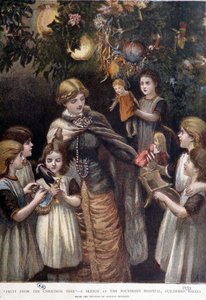 De kerstboom van arme kinderen, Londen, eind 19e eeuw door Unknown artist