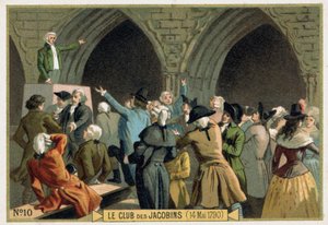 De Club van Jacobijnen (14/05/1790). Chromolithografie 19e eeuw