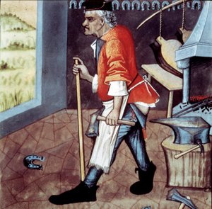 De smid (detail) door Unknown artist