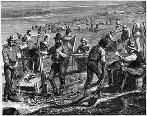 De diamantvelden aan de Kaap - Diamanten wassen in Zuid-Afrika in de 19e eeuw door Unknown artist