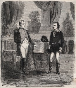 Het verhoor van Friedrich Stabs na zijn mislukte poging om Napoleon I te vermoorden - Friedrich Staps wordt ondervraagd door Napoleon, een jonge Duitser die op 12 oktober probeerde Napoleon te vermoorden door Unknown artist