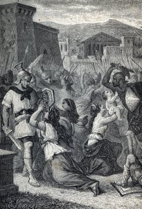 De Interventie van de Sabijnse Vrouwen. Gravure 1884
