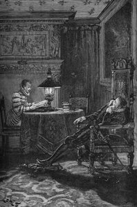 De koning van Frankrijk Hendrik III (1551-1589) wordt voorgelezen. Gravure uit de 19e eeuw. In 