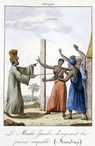 De Munbo-Jumbo, die de schuldige vrouw aanwijst (Manding) door Unknown artist