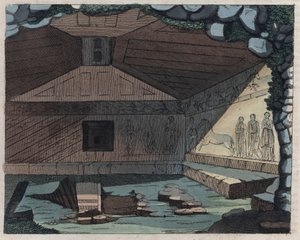 De Necropolis van Tarquinia - gravure uit Usi e Costumi di Tutti i Popoli dell