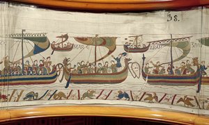 De Normandische invasievloot steekt het kanaal over, Tapijt van Bayeux