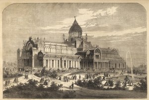 Het Paleis van Industrie in Amsterdam in 1864 (verwoest door een brand in 1929) - Nederland, Amsterdam. Het Paleis voor Volksvlijt